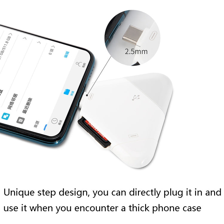 LCOP 5 in 1 Triangle Mobile Phone Computer Card Reader OTG Card Reader, 5 in 1 OTG Card Reader