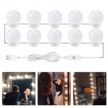Load image into Gallery viewer, LED Mirror Front Lamp USB Adjustable Brightness Makeup Fill Light Bulbs, 2 LEDs, 6 LEDs, 10 LEDs, 14 LEDs