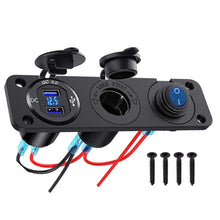 Load image into Gallery viewer, 12-24V Car Ship Waterproof USB Charging Cigarette Lighter Master 3 In 1 Combined Panel Switch, 12-24V