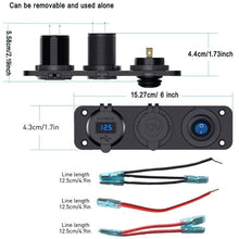 Load image into Gallery viewer, 12-24V Car Ship Waterproof USB Charging Cigarette Lighter Master 3 In 1 Combined Panel Switch, 12-24V