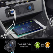 Load image into Gallery viewer, 12-24V Car Ship Waterproof USB Charging Cigarette Lighter Master 3 In 1 Combined Panel Switch, 12-24V