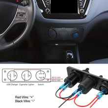 Load image into Gallery viewer, 12-24V Car Ship Waterproof USB Charging Cigarette Lighter Master 3 In 1 Combined Panel Switch, 12-24V