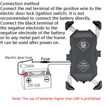 Load image into Gallery viewer, Kewig Motorcycle Outdoor Riding Four-Claw Fixed Mobile Phone Bracket QC3.0 Fast Charging Waterproof Holder, M11-B