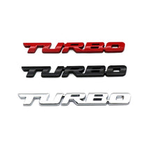 Load image into Gallery viewer, 8 PCS Car Alloy Modified Turbocharged TURBO Metal Car Sticker Sports Body Sticker Car Tail Label Side Decoration Sticker, Large 12 X 1.4cm, Small 10 X 1cm