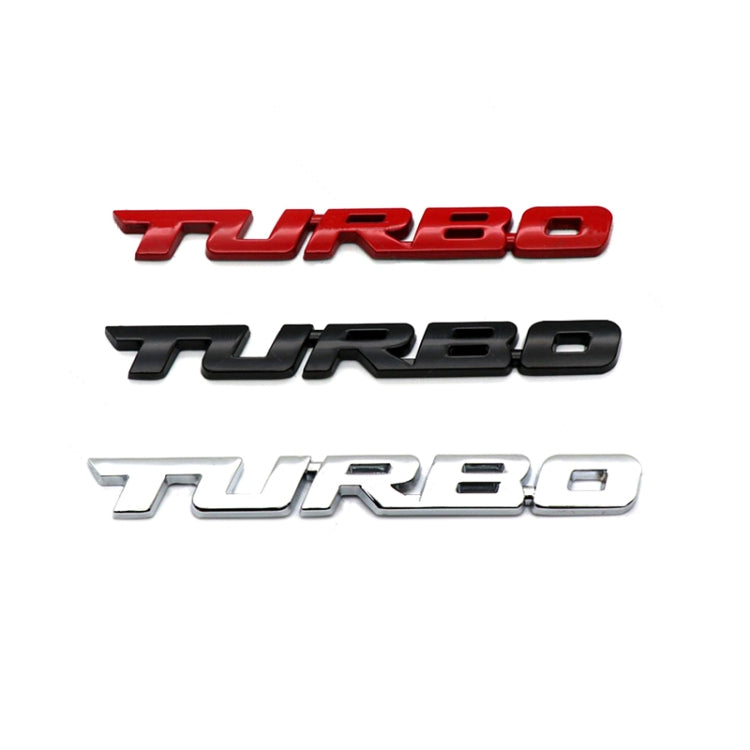 8 PCS Car Alloy Modified Turbocharged TURBO Metal Car Sticker Sports Body Sticker Car Tail Label Side Decoration Sticker, Large 12 X 1.4cm, Small 10 X 1cm