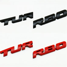 Load image into Gallery viewer, 8 PCS Car Alloy Modified Turbocharged TURBO Metal Car Sticker Sports Body Sticker Car Tail Label Side Decoration Sticker, Large 12 X 1.4cm, Small 10 X 1cm