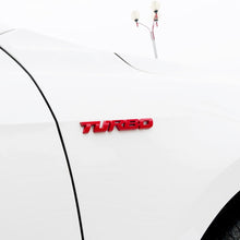Load image into Gallery viewer, 8 PCS Car Alloy Modified Turbocharged TURBO Metal Car Sticker Sports Body Sticker Car Tail Label Side Decoration Sticker, Large 12 X 1.4cm, Small 10 X 1cm