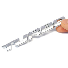 Load image into Gallery viewer, 8 PCS Car Alloy Modified Turbocharged TURBO Metal Car Sticker Sports Body Sticker Car Tail Label Side Decoration Sticker, Large 12 X 1.4cm, Small 10 X 1cm