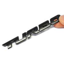 Load image into Gallery viewer, 8 PCS Car Alloy Modified Turbocharged TURBO Metal Car Sticker Sports Body Sticker Car Tail Label Side Decoration Sticker, Large 12 X 1.4cm, Small 10 X 1cm