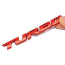 Load image into Gallery viewer, 8 PCS Car Alloy Modified Turbocharged TURBO Metal Car Sticker Sports Body Sticker Car Tail Label Side Decoration Sticker, Large 12 X 1.4cm, Small 10 X 1cm