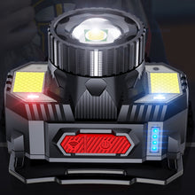 Load image into Gallery viewer, TG-TD009 LED Strong Headlamp Head-Mounted USB Rechargeable Zoom Sensor Headlamp, White Light, Yellow Light