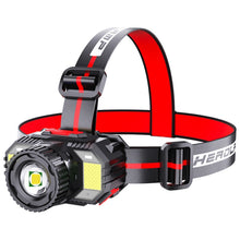 Load image into Gallery viewer, TG-TD009 LED Strong Headlamp Head-Mounted USB Rechargeable Zoom Sensor Headlamp, White Light, Yellow Light