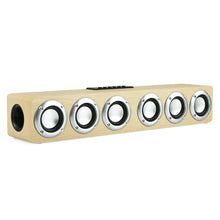 Load image into Gallery viewer, M1 Bluetooth Speaker Alarm Clock Wooden Wireless Desktop Loudspeaker, Yellow, Black