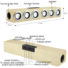 Load image into Gallery viewer, M1 Bluetooth Speaker Alarm Clock Wooden Wireless Desktop Loudspeaker, Yellow, Black