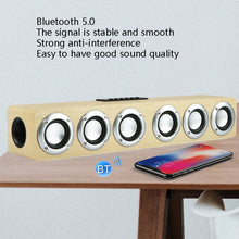 Load image into Gallery viewer, M1 Bluetooth Speaker Alarm Clock Wooden Wireless Desktop Loudspeaker, Yellow, Black