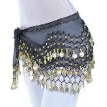Load image into Gallery viewer, Lady Belly Dance Hip Scarf Accessories 3-Row Belt Skirt Bellydance Waist Chain Wrap Adult Dance Wear, One Size