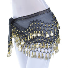 Load image into Gallery viewer, Lady Belly Dance Hip Scarf Accessories 3-Row Belt Skirt Bellydance Waist Chain Wrap Adult Dance Wear, One Size