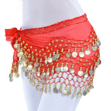 Load image into Gallery viewer, Lady Belly Dance Hip Scarf Accessories 3-Row Belt Skirt Bellydance Waist Chain Wrap Adult Dance Wear, One Size