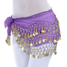 Load image into Gallery viewer, Lady Belly Dance Hip Scarf Accessories 3-Row Belt Skirt Bellydance Waist Chain Wrap Adult Dance Wear, One Size