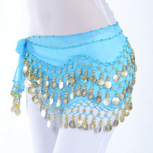 Load image into Gallery viewer, Lady Belly Dance Hip Scarf Accessories 3-Row Belt Skirt Bellydance Waist Chain Wrap Adult Dance Wear, One Size