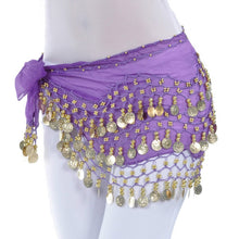 Load image into Gallery viewer, Lady Belly Dance Hip Scarf Accessories 3-Row Belt Skirt Bellydance Waist Chain Wrap Adult Dance Wear, One Size