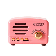 Load image into Gallery viewer, BT01 Retro Bluetooth Wireless Mini Speaker Portable Radio Support TF Card, Pink, Blue, Black, Red, Wood Grain
