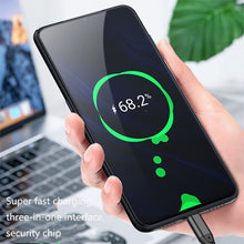 Load image into Gallery viewer, 2 PCS ZZ034 USB To 8 Pin + USB-C / Type-C + Micro USB 3 In 1 Fast Charging Cable, Style:, 5A Super Fast-Black, Mini-Silver, Mini-Red, Mini-Blue, Mini-Black