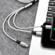 Load image into Gallery viewer, 2 PCS ZZ034 USB To 8 Pin + USB-C / Type-C + Micro USB 3 In 1 Fast Charging Cable, Style:, 5A Super Fast-Black, Mini-Silver, Mini-Red, Mini-Blue, Mini-Black
