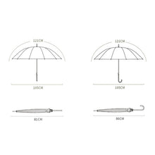 Load image into Gallery viewer, 16 Bone Plain Straight Umbrella Small Fresh Long Handle Umbrella, High Indigo, Grapefruit Pink, Matcha Green, Orange, Apricot, Dark Blue, Mint Green, Charm Blue, Ginger, Red Wine, Violet, Classic Black, Vanilla Green, Wood Handle High Indigo           ...