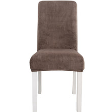 Load image into Gallery viewer, Simple Soft High Elastic Thickening Velvet Semi-Interior Chair Cover Hotel Chair Cover, Coffee Gray, Yellow Green, Wine Red, Navy, Black, Dark Green, White, Peacock Blue, Light Gray, Carbon Gray, Camel, Royal Blue, Beige, Grape Purple, Red, Orange     ...