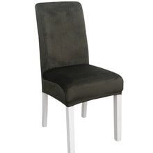 Load image into Gallery viewer, Simple Soft High Elastic Thickening Velvet Semi-Interior Chair Cover Hotel Chair Cover, Coffee Gray, Yellow Green, Wine Red, Navy, Black, Dark Green, White, Peacock Blue, Light Gray, Carbon Gray, Camel, Royal Blue, Beige, Grape Purple, Red, Orange     ...