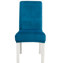 Load image into Gallery viewer, Simple Soft High Elastic Thickening Velvet Semi-Interior Chair Cover Hotel Chair Cover, Coffee Gray, Yellow Green, Wine Red, Navy, Black, Dark Green, White, Peacock Blue, Light Gray, Carbon Gray, Camel, Royal Blue, Beige, Grape Purple, Red, Orange     ...
