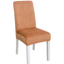 Load image into Gallery viewer, Simple Soft High Elastic Thickening Velvet Semi-Interior Chair Cover Hotel Chair Cover, Coffee Gray, Yellow Green, Wine Red, Navy, Black, Dark Green, White, Peacock Blue, Light Gray, Carbon Gray, Camel, Royal Blue, Beige, Grape Purple, Red, Orange     ...