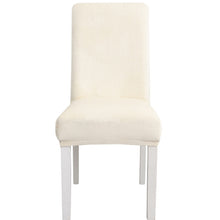 Load image into Gallery viewer, Simple Soft High Elastic Thickening Velvet Semi-Interior Chair Cover Hotel Chair Cover, Coffee Gray, Yellow Green, Wine Red, Navy, Black, Dark Green, White, Peacock Blue, Light Gray, Carbon Gray, Camel, Royal Blue, Beige, Grape Purple, Red, Orange     ...