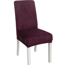 Load image into Gallery viewer, Simple Soft High Elastic Thickening Velvet Semi-Interior Chair Cover Hotel Chair Cover, Coffee Gray, Yellow Green, Wine Red, Navy, Black, Dark Green, White, Peacock Blue, Light Gray, Carbon Gray, Camel, Royal Blue, Beige, Grape Purple, Red, Orange     ...