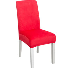 Load image into Gallery viewer, Simple Soft High Elastic Thickening Velvet Semi-Interior Chair Cover Hotel Chair Cover, Coffee Gray, Yellow Green, Wine Red, Navy, Black, Dark Green, White, Peacock Blue, Light Gray, Carbon Gray, Camel, Royal Blue, Beige, Grape Purple, Red, Orange     ...