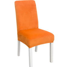 Load image into Gallery viewer, Simple Soft High Elastic Thickening Velvet Semi-Interior Chair Cover Hotel Chair Cover, Coffee Gray, Yellow Green, Wine Red, Navy, Black, Dark Green, White, Peacock Blue, Light Gray, Carbon Gray, Camel, Royal Blue, Beige, Grape Purple, Red, Orange     ...