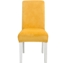 Load image into Gallery viewer, Simple Soft High Elastic Thickening Velvet Semi-Interior Chair Cover Hotel Chair Cover, Coffee Gray, Yellow Green, Wine Red, Navy, Black, Dark Green, White, Peacock Blue, Light Gray, Carbon Gray, Camel, Royal Blue, Beige, Grape Purple, Red, Orange     ...