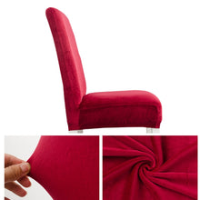 Load image into Gallery viewer, Simple Soft High Elastic Thickening Velvet Semi-Interior Chair Cover Hotel Chair Cover, Coffee Gray, Yellow Green, Wine Red, Navy, Black, Dark Green, White, Peacock Blue, Light Gray, Carbon Gray, Camel, Royal Blue, Beige, Grape Purple, Red, Orange     ...