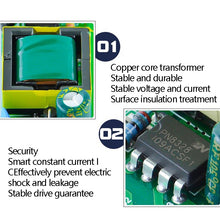 Load image into Gallery viewer, Two-Color Isolation Drive Power Supply 85-265V Wide Pressure Bulb / Downlight / Ceiling Light Drive Power Supply, 3 PCS 1-3W, 3 PCS 4-7W, 2 PCS 8-12W, 2 PCS 12-18W, 18-25W, 25-36W