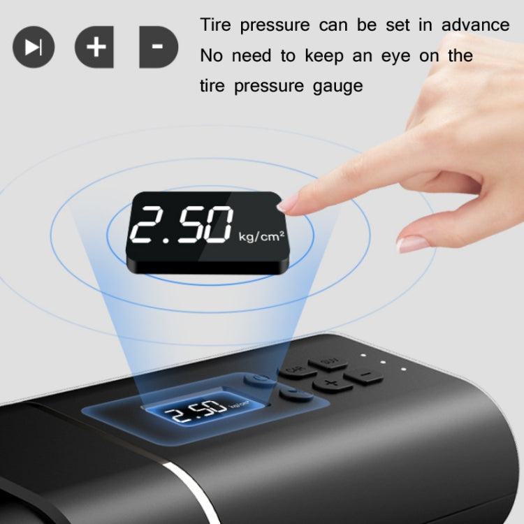 YANTU A31 Car Smart Digital Display Air Pump Electric Portable Tire Pump, Specification：, A31 Wired Version Black, A31 Wireless Version Black