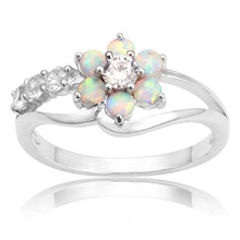 Load image into Gallery viewer, 925 Silver Women Opal Flower Ring Jewelry, 10