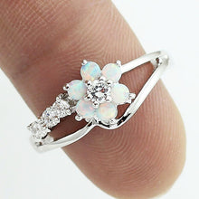 Load image into Gallery viewer, 925 Silver Women Opal Flower Ring Jewelry, 10