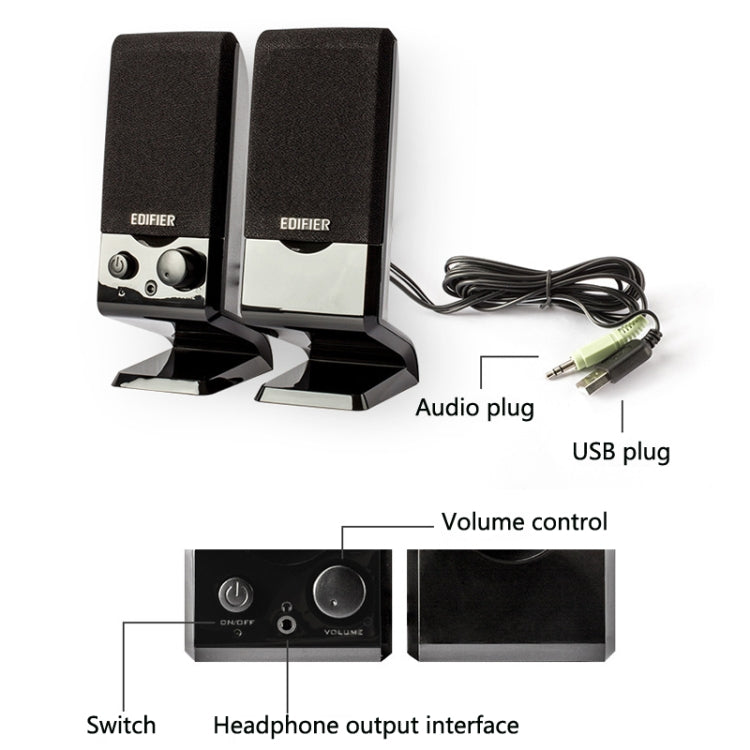 Edifier R10U Mini USB Laptop Speaker, R10U Black