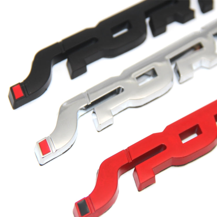 6 PCS  Metal 3D Stereo Car Sticker Modified Sport Tail Sticker Body Sticker, Silver, Black, Red