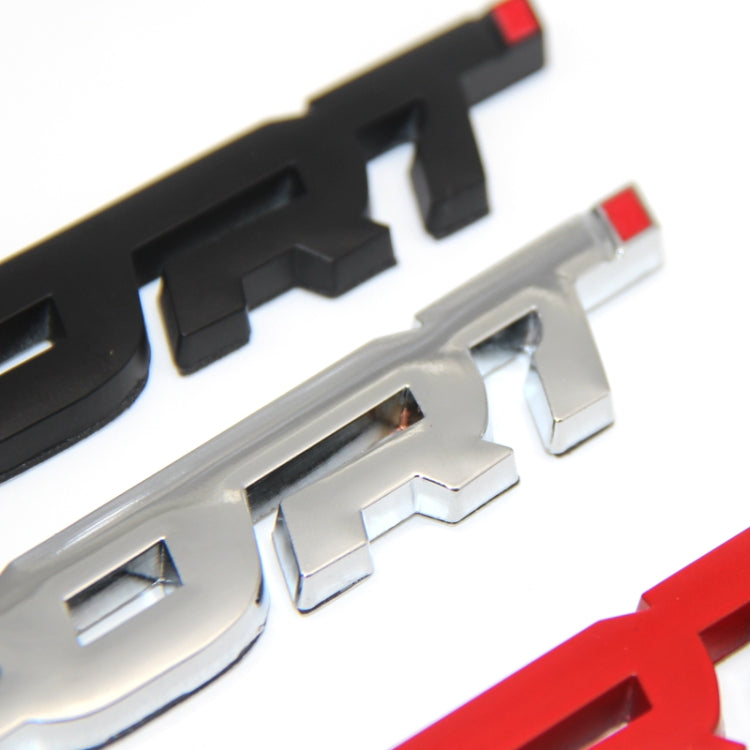 6 PCS  Metal 3D Stereo Car Sticker Modified Sport Tail Sticker Body Sticker, Silver, Black, Red