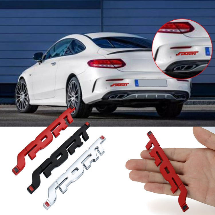 6 PCS  Metal 3D Stereo Car Sticker Modified Sport Tail Sticker Body Sticker, Silver, Black, Red