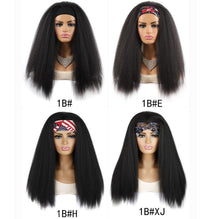 Load image into Gallery viewer, Turban Headband Corn Beard Long Hair Wig Headgear, True Color 1B #, Flowers 1B # E, Stars Stripes 1B # H, 1B # XJ, 1B # XC, 1B # XK, 1B # XG, 4 # XC, 4 # XG, 4 # XK, 4 # XJ, BUG # 0, BUG # H, BUG # XG, BUG # C, BUG # XC, 18C # O, 18C # H, 18C # E, 18C ...