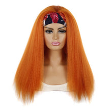 Load image into Gallery viewer, Turban Headband Corn Beard Long Hair Wig Headgear, True Color 1B #, Flowers 1B # E, Stars Stripes 1B # H, 1B # XJ, 1B # XC, 1B # XK, 1B # XG, 4 # XC, 4 # XG, 4 # XK, 4 # XJ, BUG # 0, BUG # H, BUG # XG, BUG # C, BUG # XC, 18C # O, 18C # H, 18C # E, 18C ...