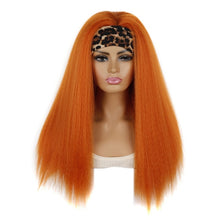 Load image into Gallery viewer, Turban Headband Corn Beard Long Hair Wig Headgear, True Color 1B #, Flowers 1B # E, Stars Stripes 1B # H, 1B # XJ, 1B # XC, 1B # XK, 1B # XG, 4 # XC, 4 # XG, 4 # XK, 4 # XJ, BUG # 0, BUG # H, BUG # XG, BUG # C, BUG # XC, 18C # O, 18C # H, 18C # E, 18C ...